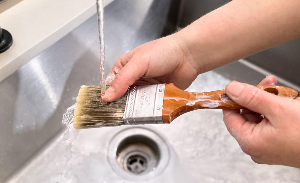 how to wash wall paint brushes